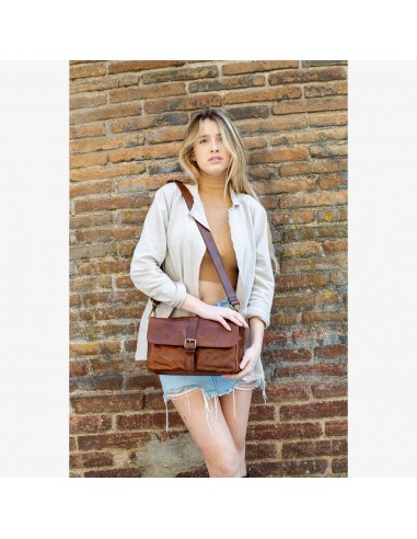 Bronkey borsa Paris in pelle (Cognac)