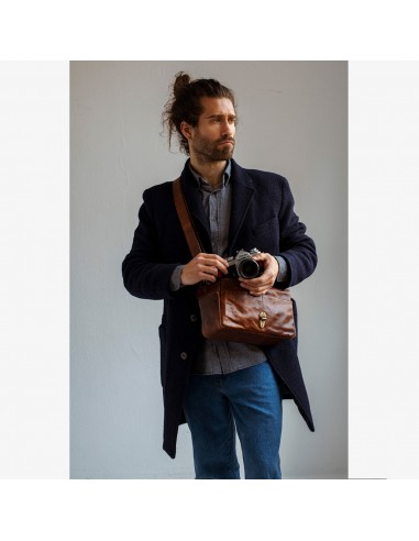 Bronkey borsa Paris in pelle (Cognac)