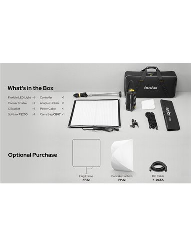 Godox KNOWLED F200Bi Led flessibile Bi-Color 60x60cm