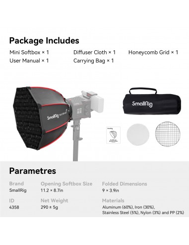 SmallRig 4358 mini softbox parabolico... SmallRig 4358 mini softbox parabolico...