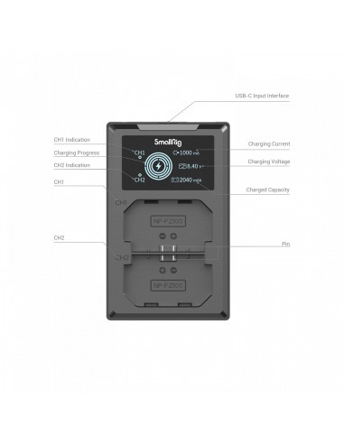 SmallRig 3824B kit caricabatterie e...