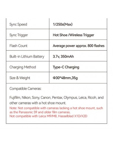 TTArtisan M01 flash Mini Xenon
