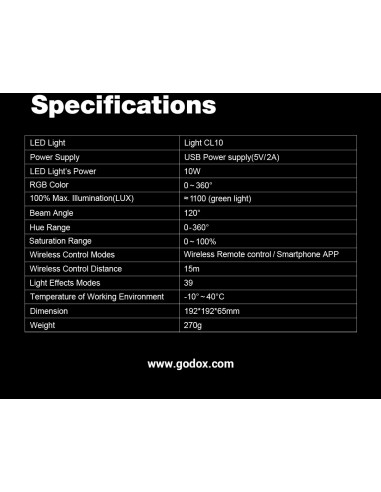 Godox Luce Ambiente Led RGB CL10