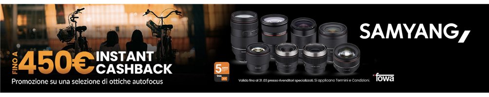 Sconto in cassa Samyang (01/07 - 30/08)