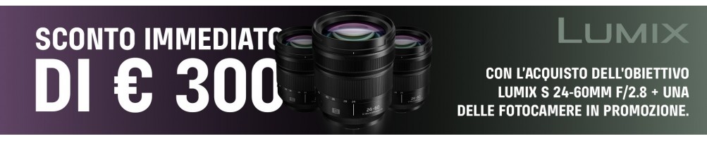 Sconto immediato € 300 per Lumix S 24-60mm f/2.8 con fotocamera (23/10 - 31/12) | Riflessishop.com