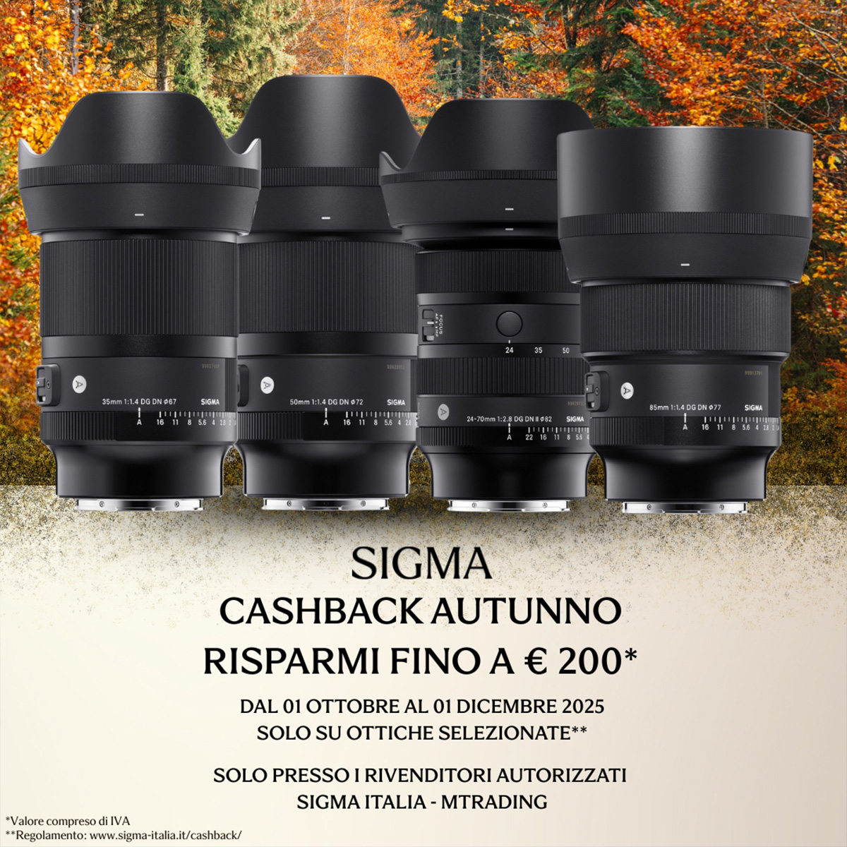 (01/12) Sigma Cashback Autunno 
